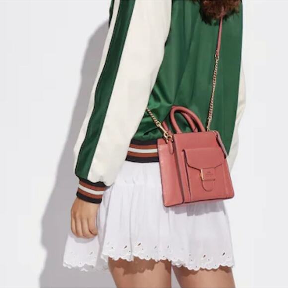 COACH LEATHER MINI PEPPER PINK TAFFY DETACHABLE STRAP FOR CROSSBODY OR SHOULDER - Picture 5 of 5